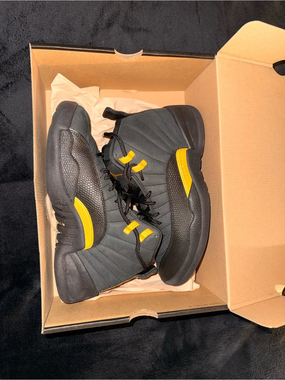 Jordan Black and Yellow Mid-Top Sneakers